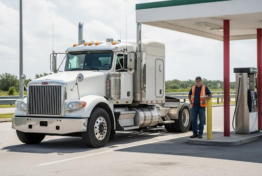 Truck without a trailer parked during personal or non-business use.