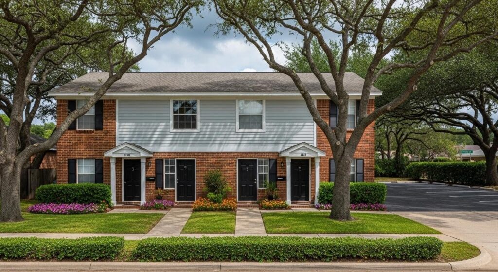 Small multifamily apartment building with four units.